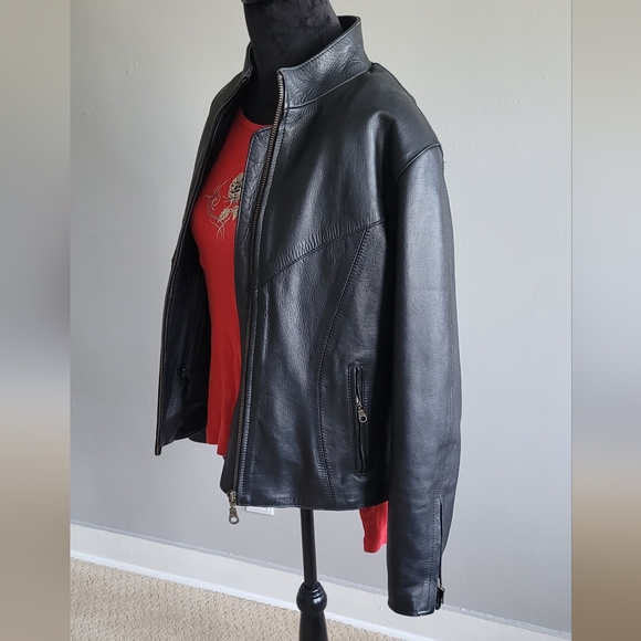 Womens Mega Force Protection Leather Jacket - Picture 3 of 12